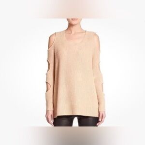 Zoe Jordan Cold Shoulder Cut Out Sweater | Size S/M | Wool & Cashmere Blend